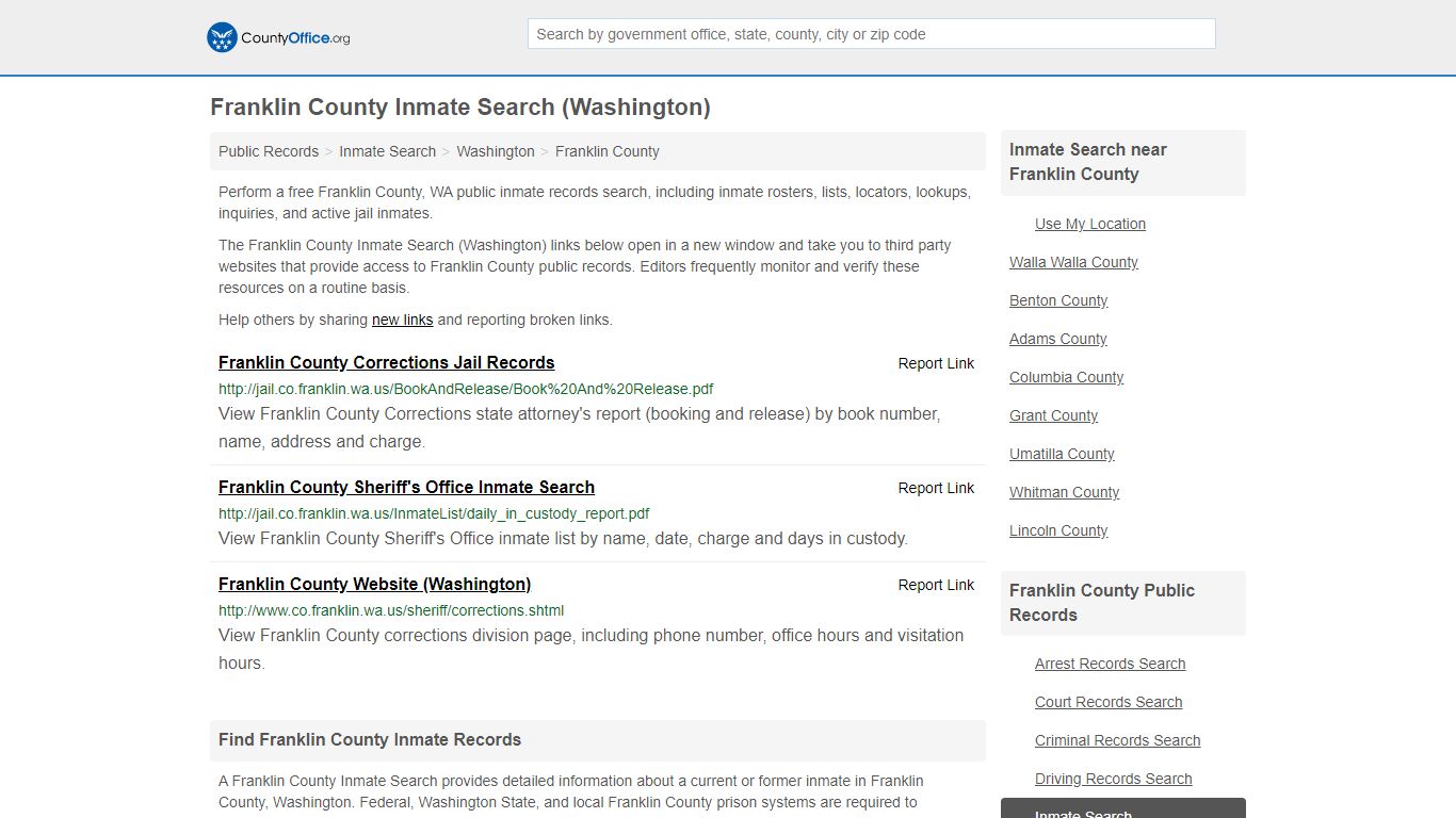 Inmate Search - Franklin County, WA (Inmate Rosters ...